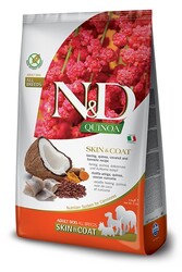 N&D (Naturel&Delicious) - ND Quinoa Skin&Coat All Breed Ringa Kinoa Aromalı Deri Tüy Sağlığı Köpek Maması 2,5 Kg + 2 Mendil