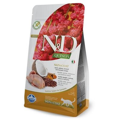 ND Quinoa Skin Coat Bıldırcın Kinoa Tüy Sağlığı Kedi Maması 1,5 Kg