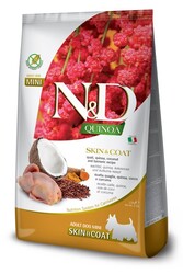 N&D (Naturel&Delicious) - ND Quinoa Skin Coat Mini Bıldırcın Kinoa Küçük Irk Köpek Maması 2,5 Kg + Temizlik Mendili