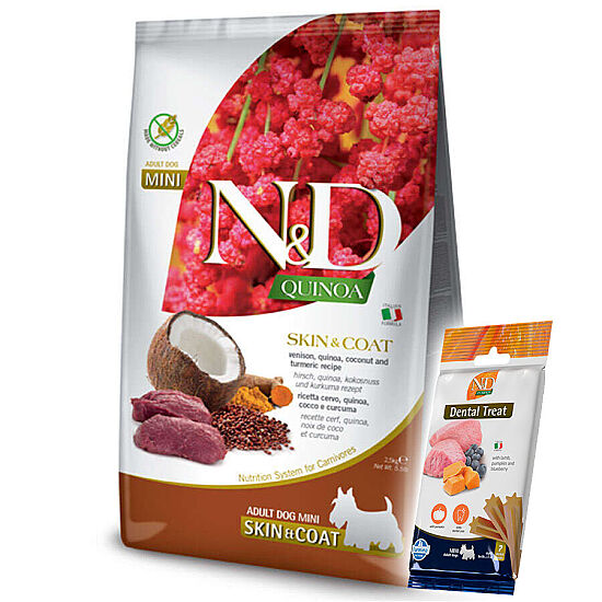 ND Quinoa Skin Coat Mini Geyik Küçük Irk Köpek Maması 2,5 Kg + ND Köpek Ödülü - 2