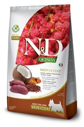N&D (Naturel&Delicious) - ND Quinoa Skin&Coat Mini Geyik Kinoa Deri Tüy Sağlığı Küçük Irk Köpek Maması 2,5 Kg + 2 Mendil