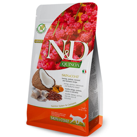 ND Quinoa Skin Coat Ringa Balığı Kinoa Tüy Sağlığı Kedi Maması 1,5 Kg - 1
