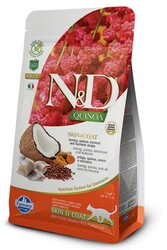 N&D (Naturel&Delicious) - ND Quinoa Skin&Coat Ringa Balığı Kinoa Aromalı Deri Tüy Sağlığı Kedi Maması 5 Kg + ND 70 Gr Kedi Konservesi