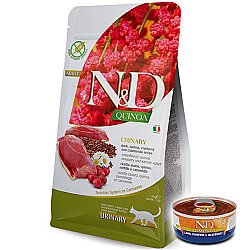 ND Quinoa Urinary Ördek Kinoa İdrar Yolları Sağlığı Kedi Maması 1,5 Kg + ND Konserve 70 Gr - N&D