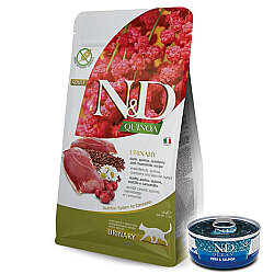 ND Quinoa Urinary Ördek Kinoa İdrar Yolları Sağlığı Kedi Maması 5 Kg + ND Konserve 70 Gr - N&D