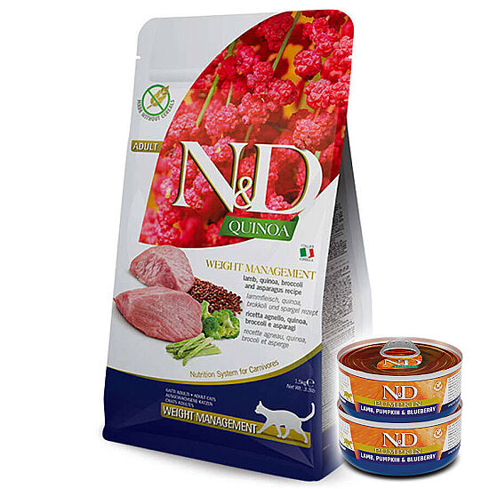 ND Quinoa Weight Kuzu Kinoa Light Kedi Maması 5 Kg + 2 Adet ND Konserve 70 Gr - 1