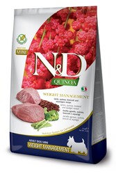 N&D (Naturel&Delicious) - ND Quinoa Weight Management Mini Kuzu Kinoa Aromalı Light Küçük Irk Köpek Maması 2,5 Kg + 2 Mendil