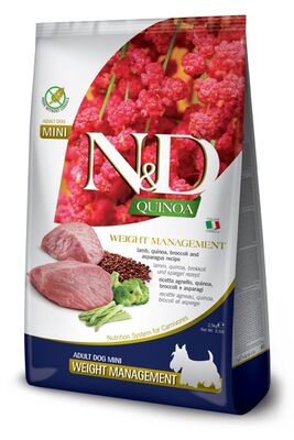 ND Quinoa Weight M. Mini Kuzu Light Küçük Irk Köpek Maması 2,5 Kg