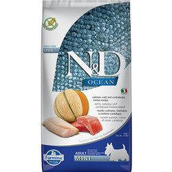 N&D (Naturel&Delicious) - ND Ocean Tahılsız Somonlu Morina Balıklı ve Kavunlu Küçük Irk Yetişkin Köpek Maması 7 Kg 