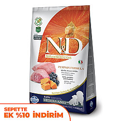 ND Tahılsız Balkabak Kuzu Medium Maxi Yavru Köpek Maması 12 Kg - N&D