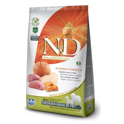 ND Tahılsız Balkabak Yaban Domuzu Medium Maxi Köpek Maması 12 Kg - 1
