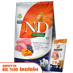 ND Tahılsız Balkabaklı Kuzu Medium Maxi Köpek Maması 2,5 Kg + ND Köpek Ödülü - N&D
