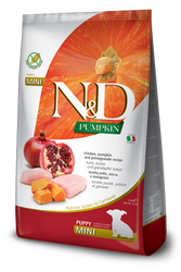 N&D (Naturel&Delicious) - ND Tahılsız Balkabaklı Tavuk Küçük Irk Yavru Köpek Maması 7 Kg + 3 Adet Temizlik Mendili