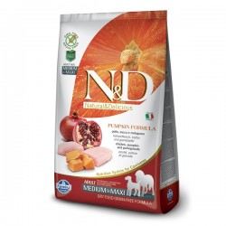 N&D (Naturel&Delicious) - ND Tahılsız Balkabaklı Tavuk Medium Maxi Köpek Maması 12 Kg