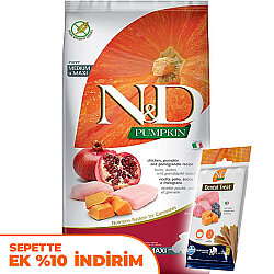 ND Tahılsız Balkabaklı Tavuk Medium Maxi Yavru Köpek Maması 12 Kg + ND Köpek Ödülü - N&D