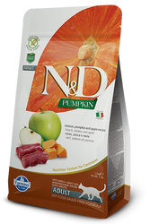 N&D (Naturel&Delicious) - ND Tahılsız Geyikli Bal Kabaklı ve Elmalı Kedi Maması 5 Kg