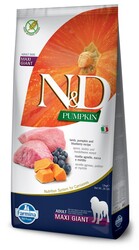 N&D (Naturel&Delicious) - ND Tahılsız Balkabaklı Giant Kuzu Y. Mersini Büyük Irk Köpek Maması 12 Kg + 4 Adet Temizlik Mendili