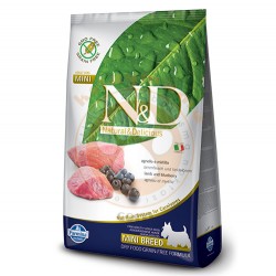 N&D (Naturel&Delicious) - ND Tahılsız Kuzu Eti Yaban Mersini Küçük Irk Köpek Maması 7 Kg + 3 Adet Temizlik Mendili