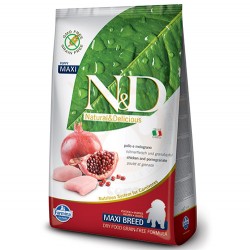 N&D (Naturel&Delicious) - ND Tahılsız Maxi Tavuk Nar Büyük Irk Yavru Köpek Maması 2,5 Kg + Temizlik Mendili
