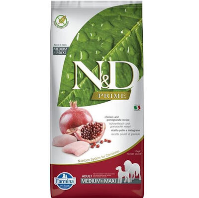 ND Tahılsız Maxi Tavuk Nar Büyük ve Orta Irk Köpek Maması 12 Kg + 4 Adet Temizlik Mendili - 1