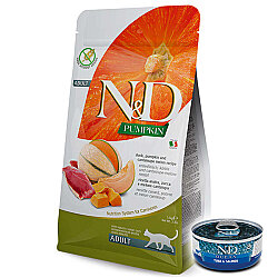 ND Tahılsız Ördekli ve Bal Kabaklı Kedi Maması 1,5 Kg + ND Ton ve Somon Konserve 70 Gr - N&D