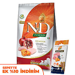ND Tahılsız Starter Balkabak, Tavuk, Nar Yavru Köpek Maması 2,5 Kg + ND Köpek Ödülü - N&D