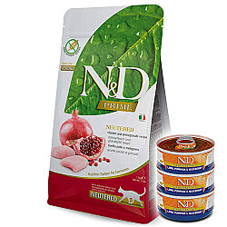 ND Tahılsız Tavuk Nar Kısırlaştırılmış Kedi Maması 10 Kg + 3 Adet ND Konserve 70 Gr - N&D