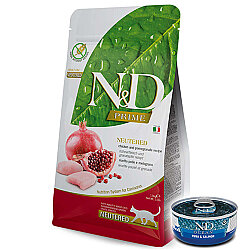 ND Tahılsız Tavuk Nar Kısırlaştırılmış Kedi Maması 10 Kg + ND Konserve 70 Gr - N&D