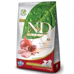 N&D (Naturel&Delicious) - ND Tahılsız Tavuk Nar Küçük ve Orta Irk Yavru Köpek Maması 7 Kg + 3 Adet Temizlik Mendili