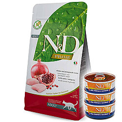 ND Tahılsız Tavuk Nar Yetişkin Kedi Maması 10 Kg + 3 Adet ND Konserve 70 Gr - N&D