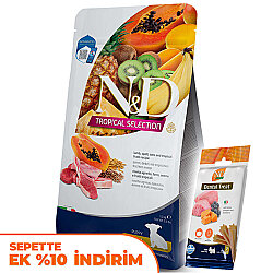 ND Tropical Selection Kuzu ve Meyveli Küçük Irk Yavru Köpek Maması 1,5 Kg + ND Köpek Ödülü - N&D