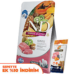 ND Tropical Domuz ve Meyve Orta ve Büyük Irk Köpek Maması 10 Kg + ND Köpek Ödülü - N&D