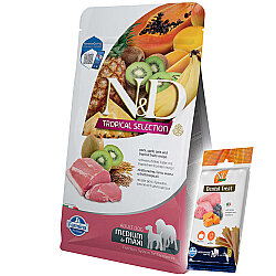 ND Tropical Domuz ve Meyve Orta ve Büyük Irk Köpek Maması 10 Kg + ND Köpek Ödülü - N&D