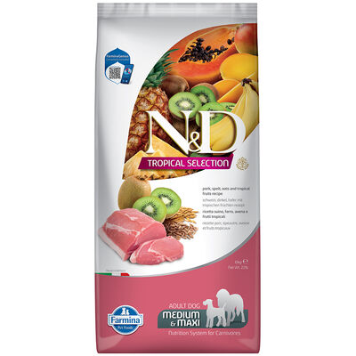 ND Tropical Domuz ve Meyve Orta ve Büyük Irk Köpek Maması 10 Kg - 2