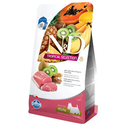 N&D (Naturel&Delicious) - ND Tropical Selection Domuz ve Meyveli Mini Irk Köpek Maması 5 Kg + 3 Adet Temizlik Mendili