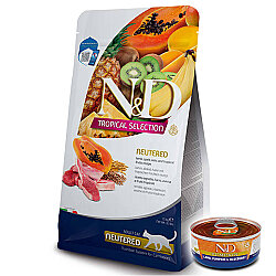 ND Tropical Selection Kuzu ve Meyveli Kısırlaştırılmış Kedi Maması 1,5 Kg + ND Konserve 70 Gr - N&D