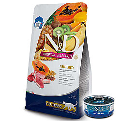 ND Tropical Selection Kuzu ve Meyveli Kısırlaştırılmış Kedi Maması 1,5 Kg + ND Ton ve Somon Konserve 70 Gr - N&D