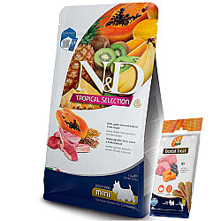 ND Tropical Selection Kuzu ve Meyveli Mini Irk Köpek Maması 5 Kg + ND Köpek Ödülü - N&D