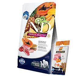 ND Tropical Selection Kuzu ve Meyveli Orta ve Büyük Irk Köpek Maması 2 Kg + ND Köpek Ödülü - N&D