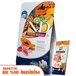 ND Tropical Selection Kuzu Meyve Orta ve Büyük Irk Köpek Maması 10 Kg + ND Köpek Ödülü - N&D