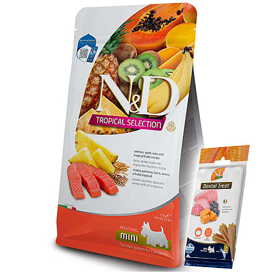 ND Tropical Selection Somon ve Meyveli Mini Irk Köpek Maması 1,5 Kg + ND Köpek Ödülü - 1