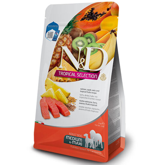 ND Tropical Selection Somon ve Meyveli Orta ve Büyük Irk Köpek Maması 2 Kg - 1