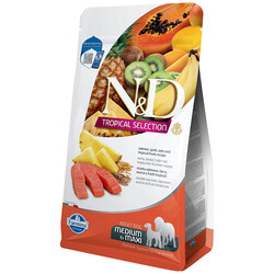 N&D (Naturel&Delicious) - ND Tropical Somon ve Meyve Orta ve Büyük Irk Köpek Maması 10 Kg + 4 Adet Temizlik Mendili