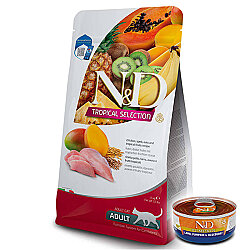 ND Tropical Selection Tavuklu ve Meyveli Kedi Maması 1,5 Kg + ND Konserve 70 Gr - N&D