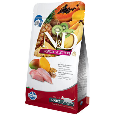 ND Tropical Selection Tavuk ve Meyveli Kedi Maması 10 Kg + Biopet 25 ml Malt 