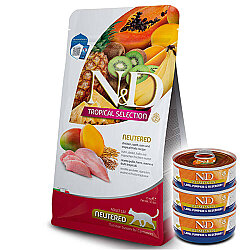 ND Tropical Selection Tavuk ve Meyveli Kısırlaştırılmış Kedi Maması 10 Kg + 3 Adet ND Konserve 70 Gr - N&D