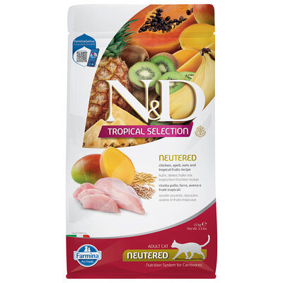 ND Tropical Selection Tavuk ve Meyveli Kısırlaştırılmış Kedi Maması 1,5 Kg