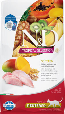 ND Tropical Selection Tavuk ve Meyveli Kısırlaştırılmış Kedi Maması 300 Gr