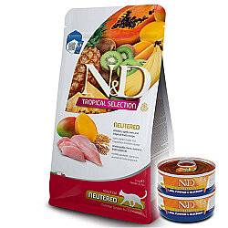 ND Tropical Selection Tavuk ve Meyveli Kısırlaştırılmış Kedi Maması 5 Kg + 2 Adet ND Konserve 70 Gr - N&D