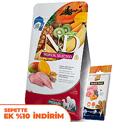 ND Tropical Selection Tavuk ve Meyveli Orta ve Büyük Irk Köpek Maması 2 Kg + ND Köpek Ödülü - N&D